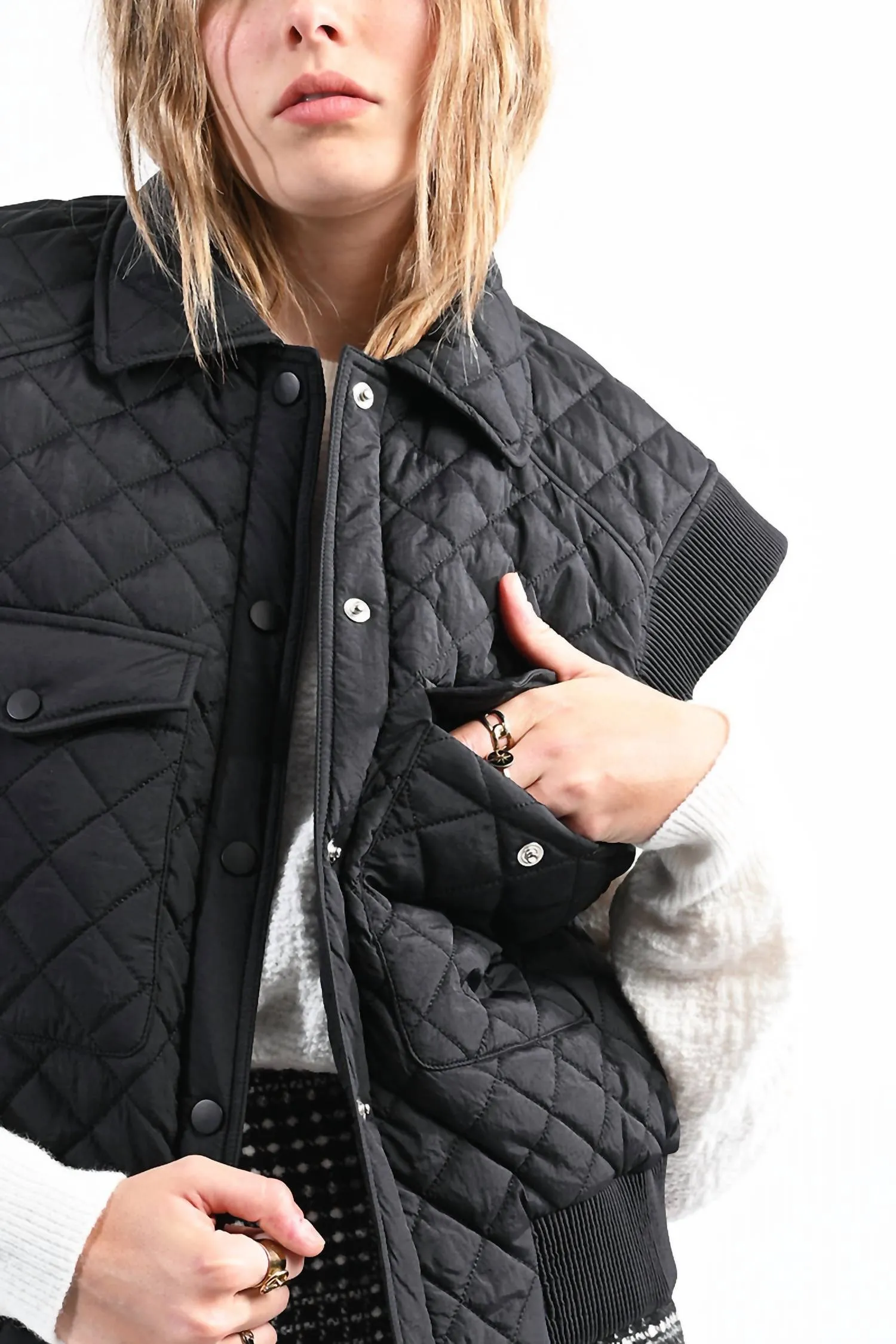 Quilted Vest In Black