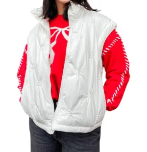 Quilted Vest In White