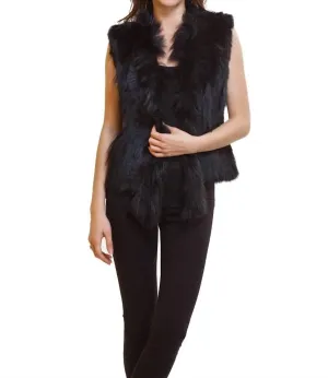 Raven Fur Vest In Black