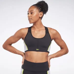 Reebok Women's Lux Racer Padded Colorblock Bra Black Reebok