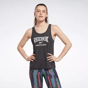 Reebok Women's Workout Ready Supremium Graphic Tank Top Black Reebok