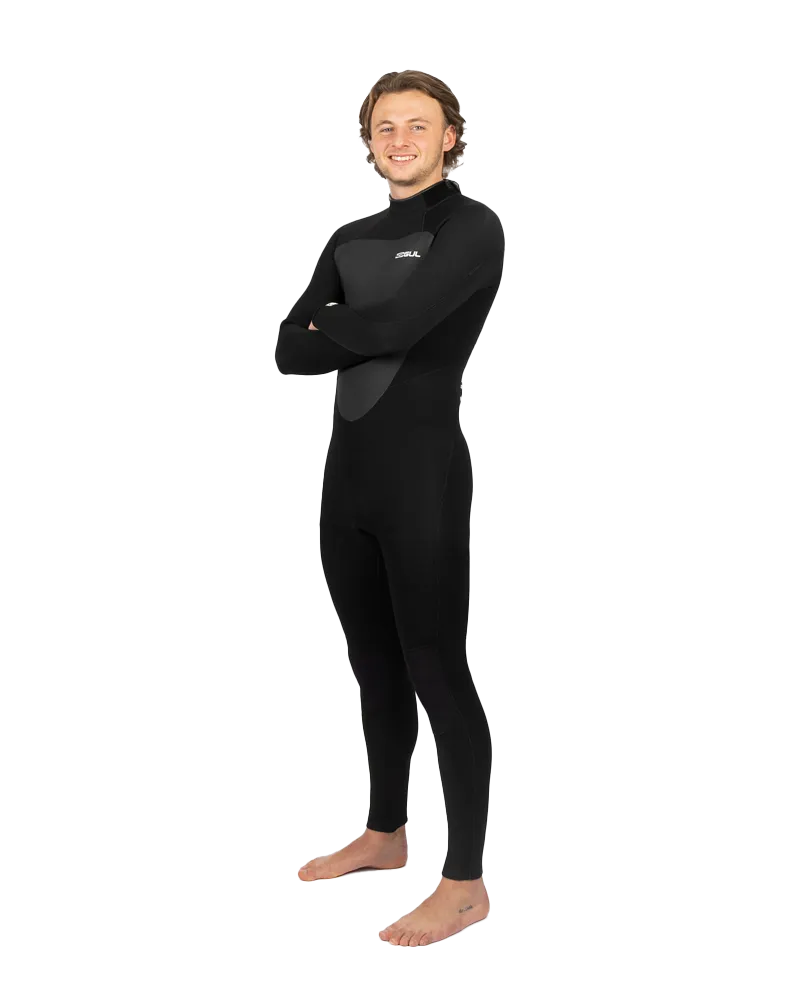 Response 3/2mm Back Zip Wetsuit in Black