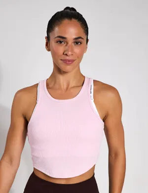 Rival Rib Tank - Prime Pink/White
