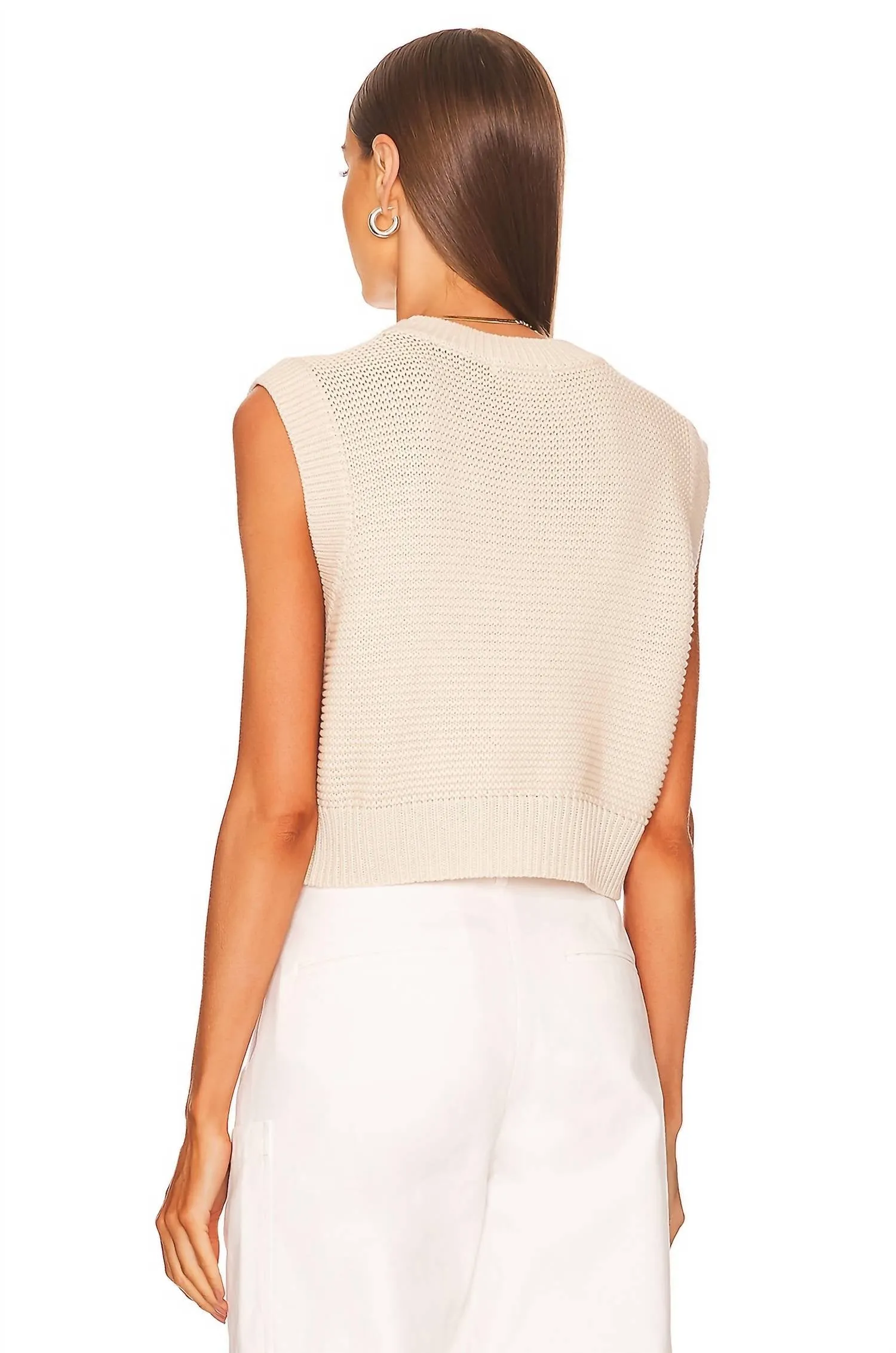 Robin Cable Vest In Cream