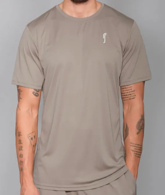 RS Men's Performance Tee side mesh - Solid Taupe Clothing Rs Men