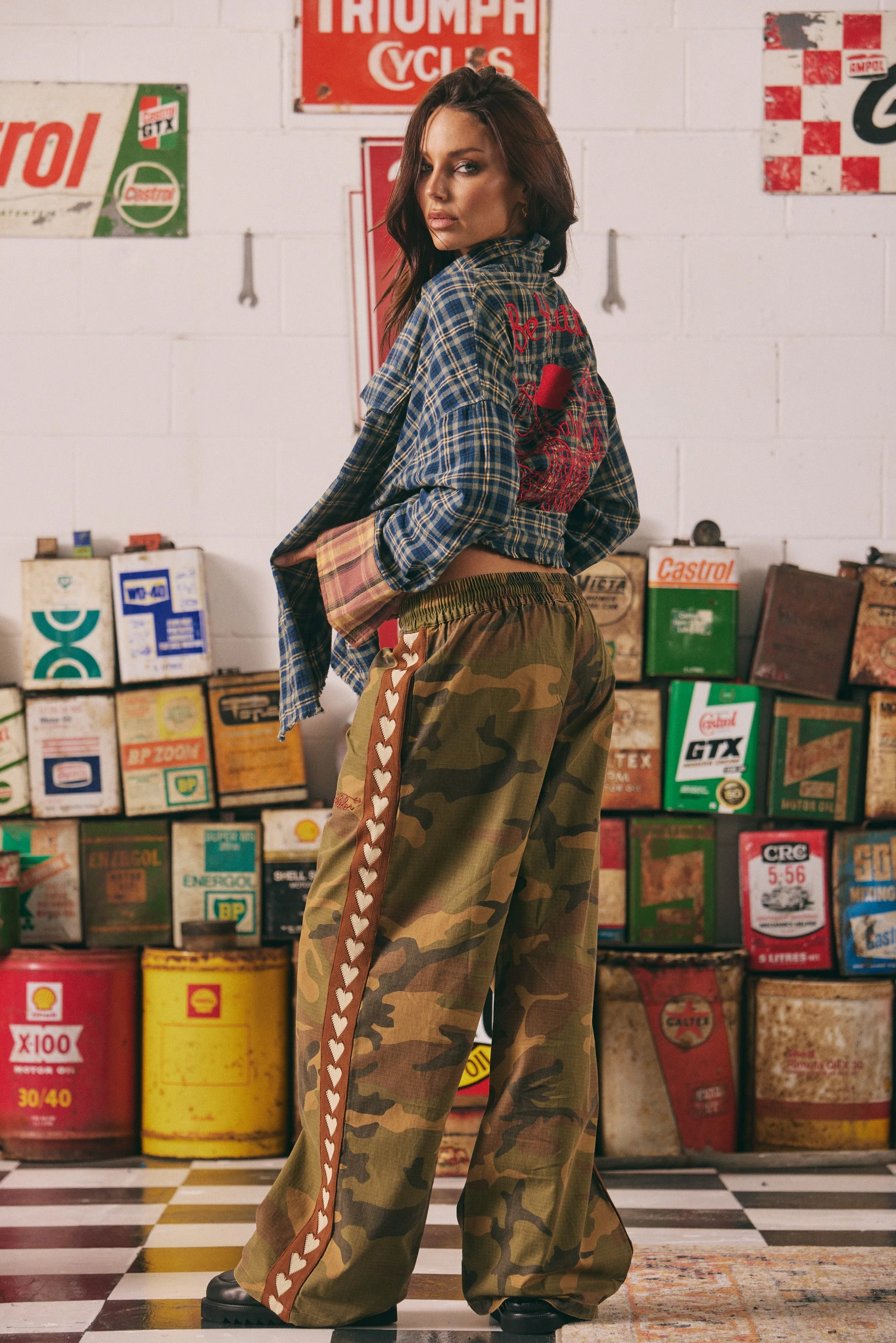 SABBI Raving Hearts Ripstop Camo Pants