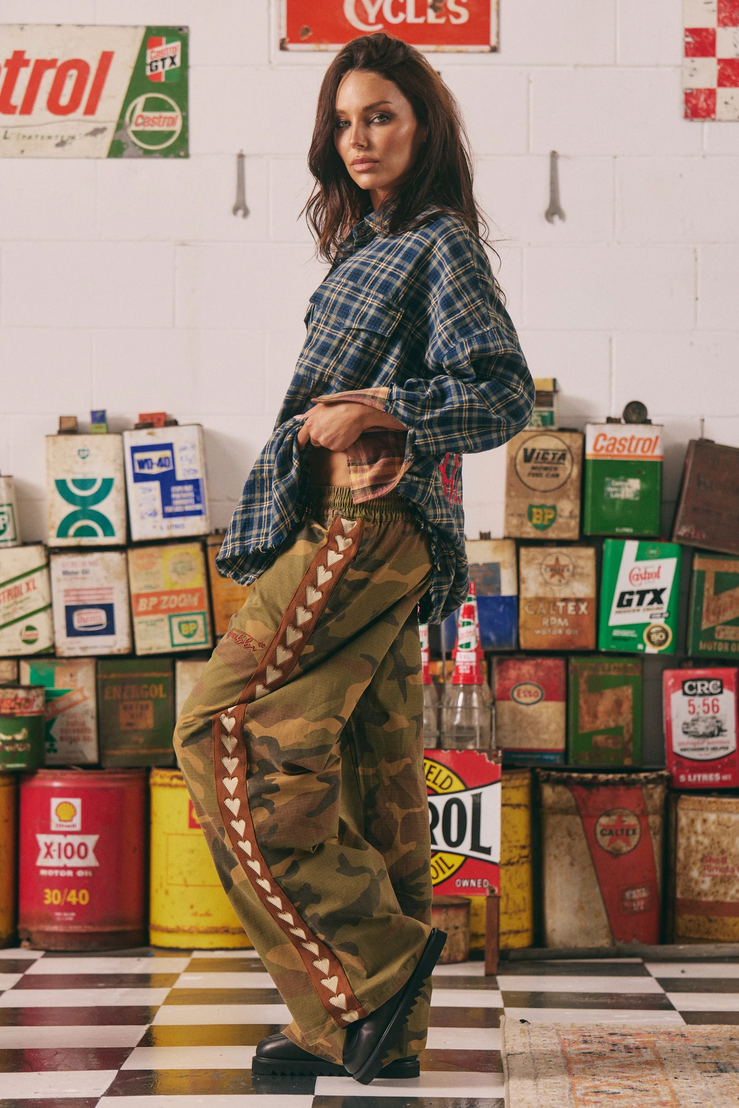 SABBI Raving Hearts Ripstop Camo Pants