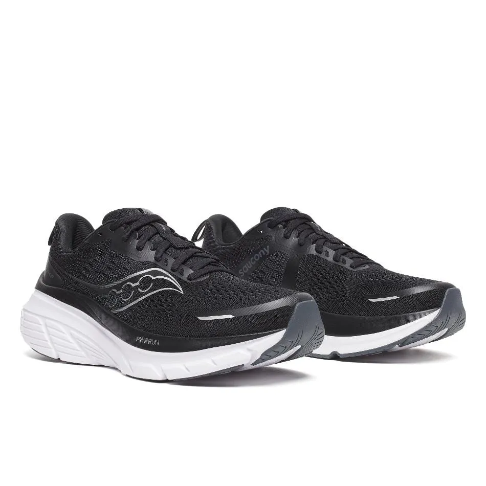 Saucony Men's Guide 18 Running Shoes in Black/White SS25 Shoes_Saucony