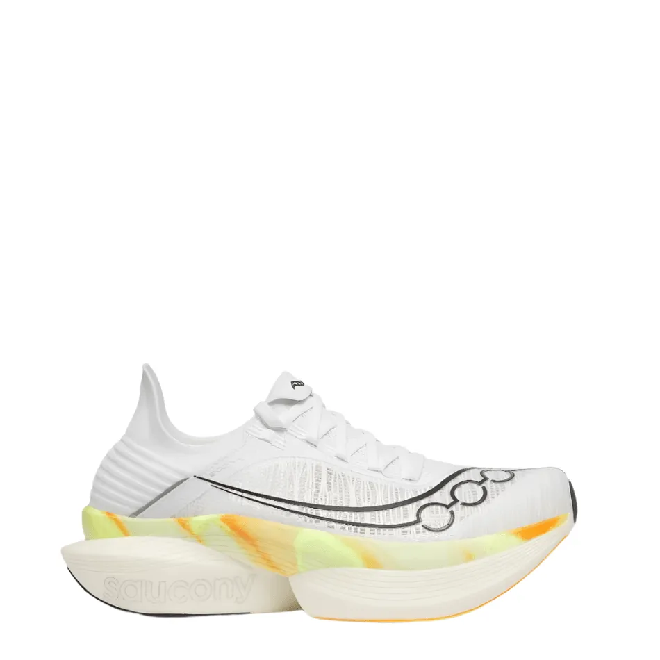 Saucony Unisex Endorphin Elite 2 Running Shoes in White/Peel SS25 Shoes_Saucony