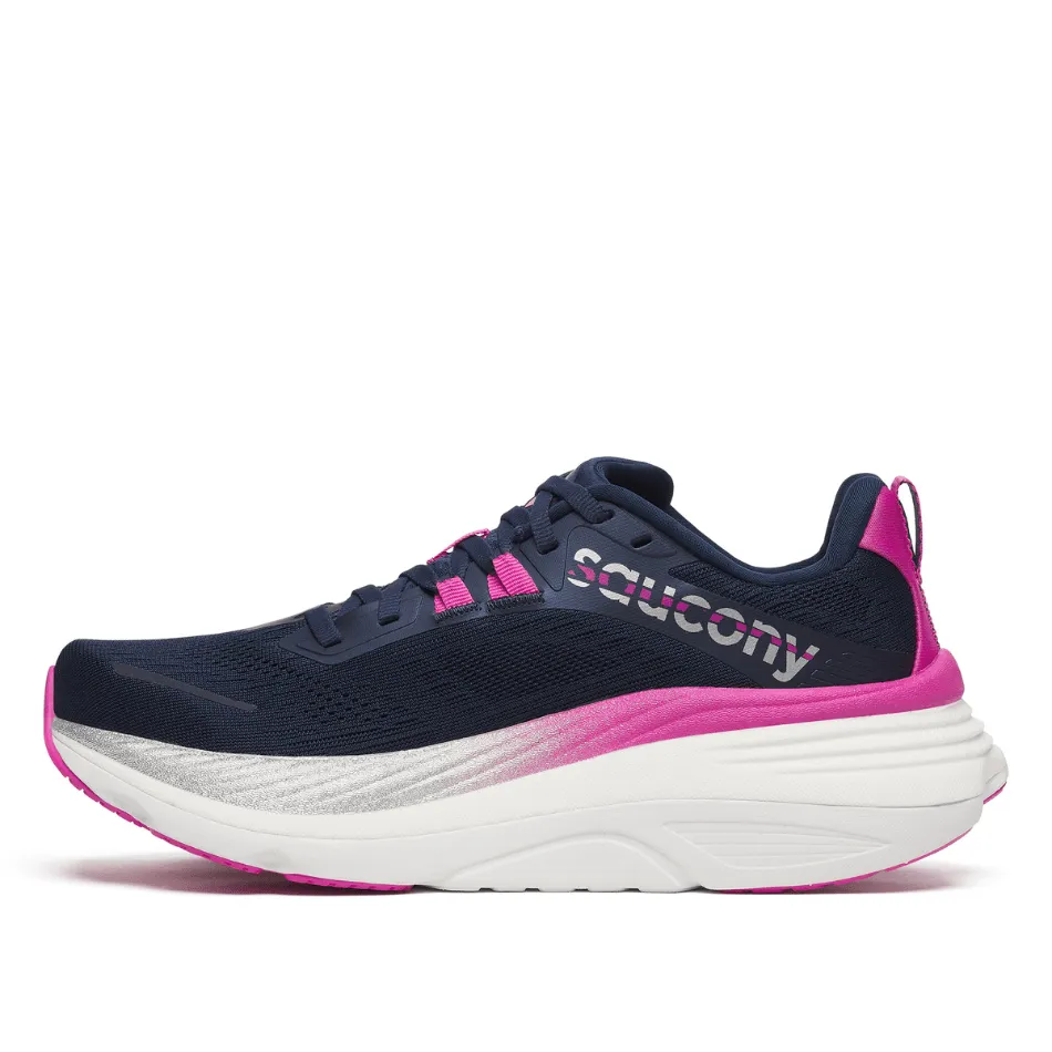 Saucony Women's Hurricane 24 Running Shoes in Navy/Fuchsia SS25 Shoes_Saucony