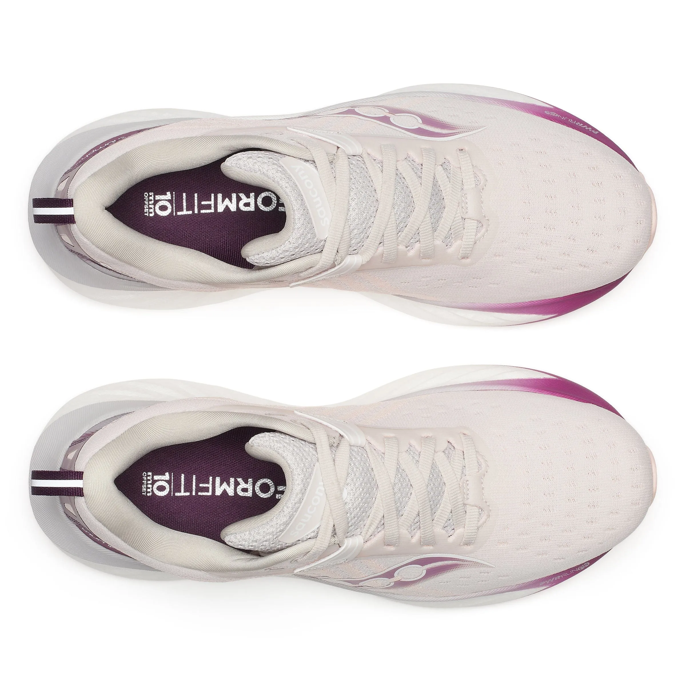 Saucony Women's Triumph 22 Running Shoes in Moon/Eggplant AW24 Shoes_Saucony