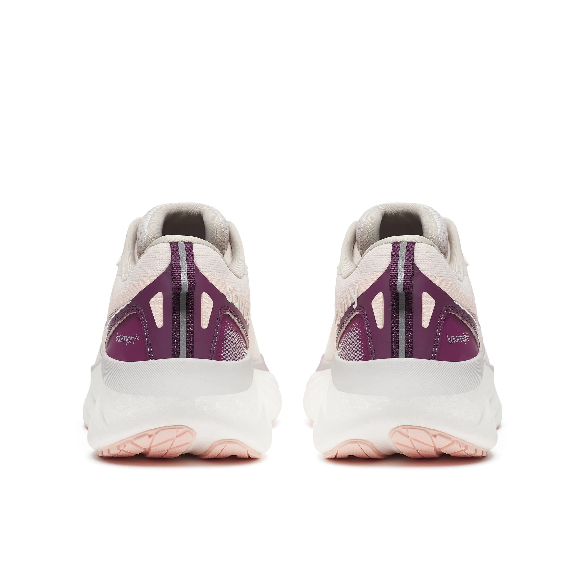 Saucony Women's Triumph 22 Running Shoes in Moon/Eggplant AW24 Shoes_Saucony