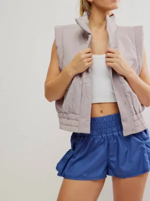 Scrunch Time Puffer Vest In Oyster