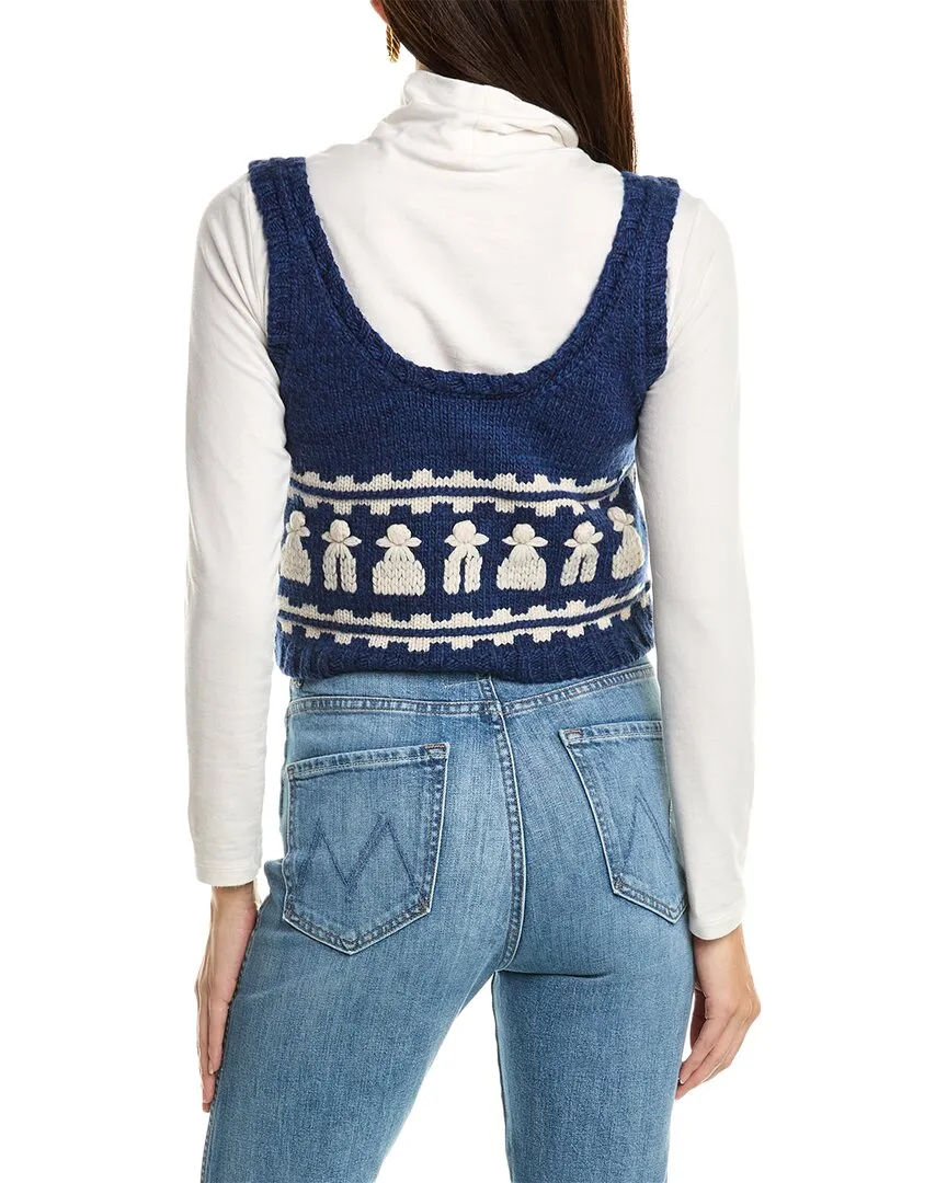SEA NY Afina Knits Cropped Wool Vest