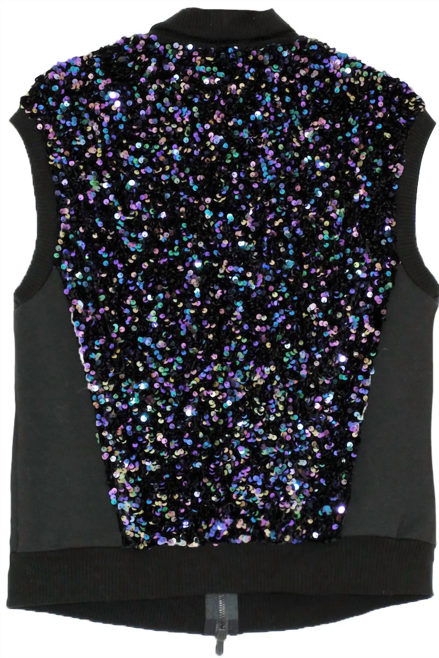 Sequin Knit Vest In Black