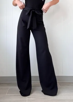 Signature Tie Flare Pants - Black