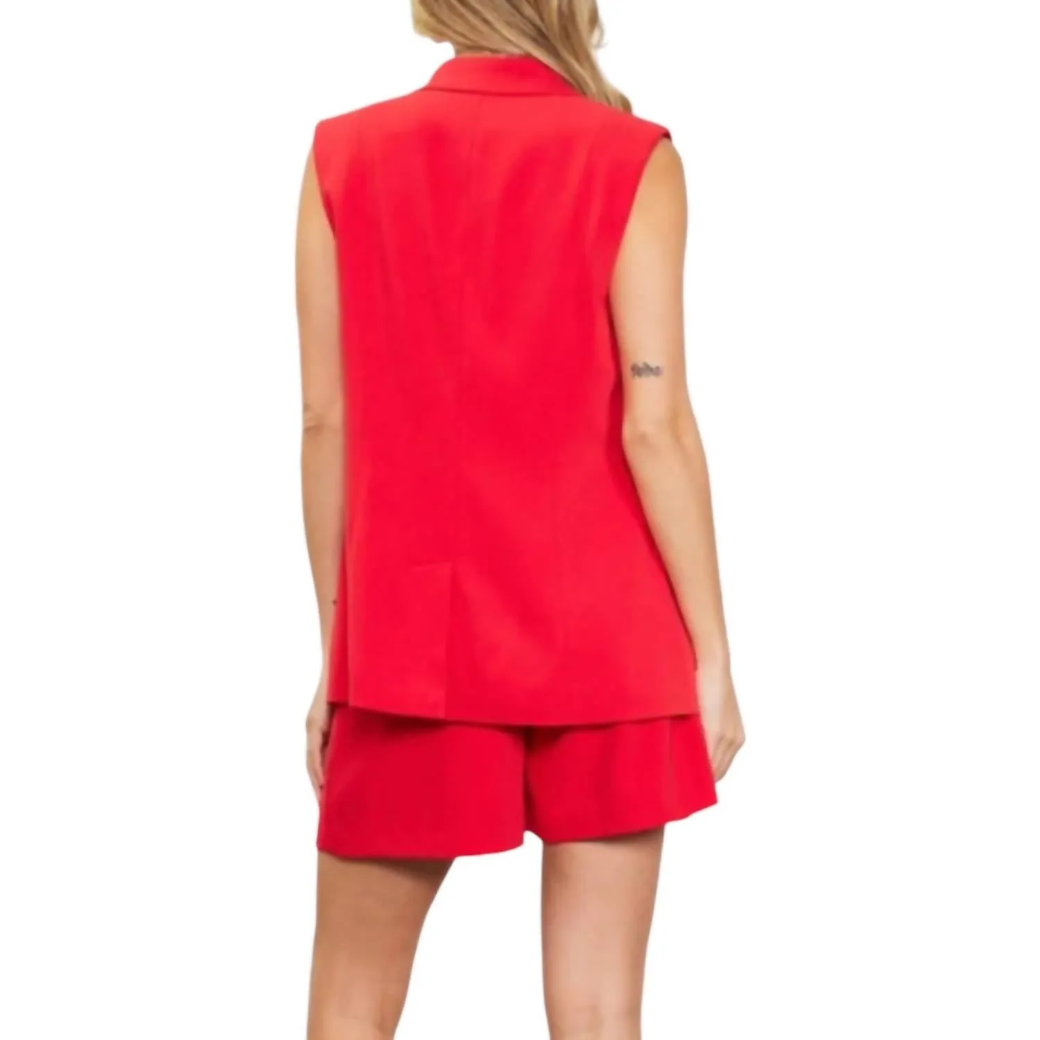 Sleeveless Tailored Blazer Vest