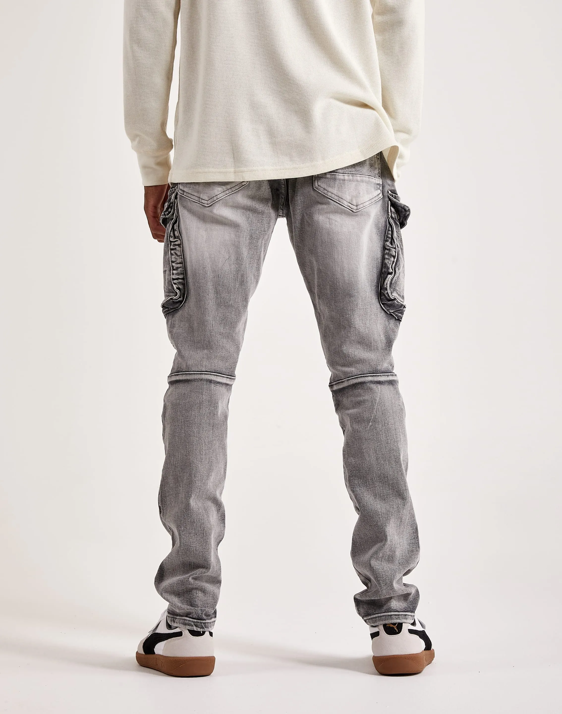 Smoke Rise Denim Moto Cargo Pants