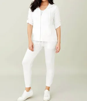 Soft Stretch Hooded Vest In Bleach