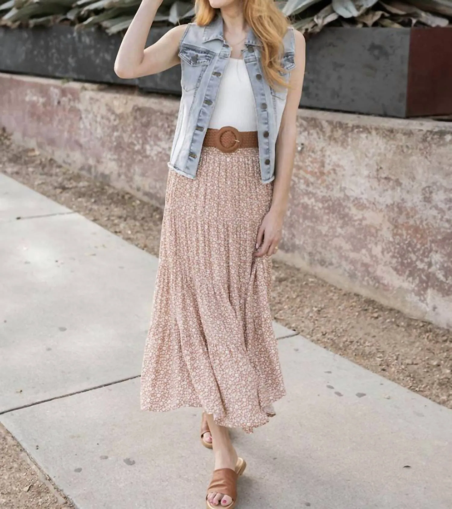 Soft Wash Denim Vest In Light Wash