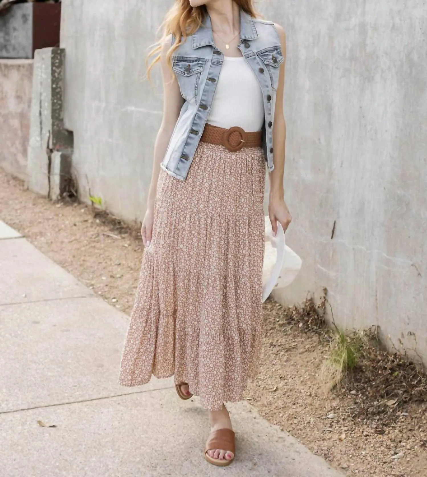 Soft Wash Denim Vest In Light Wash