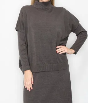 Sophie Knitted Vest In Charcoal