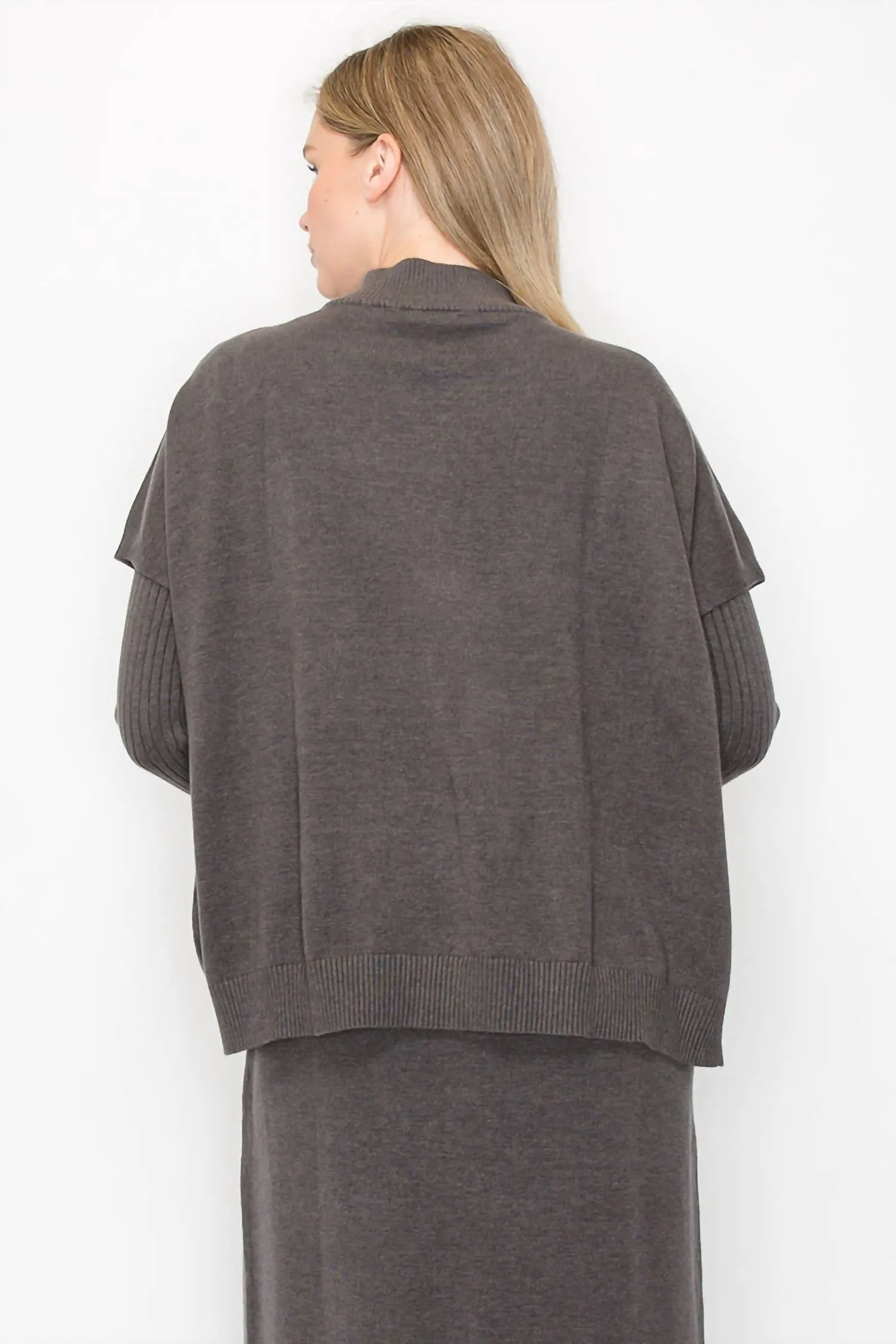 Sophie Knitted Vest In Charcoal