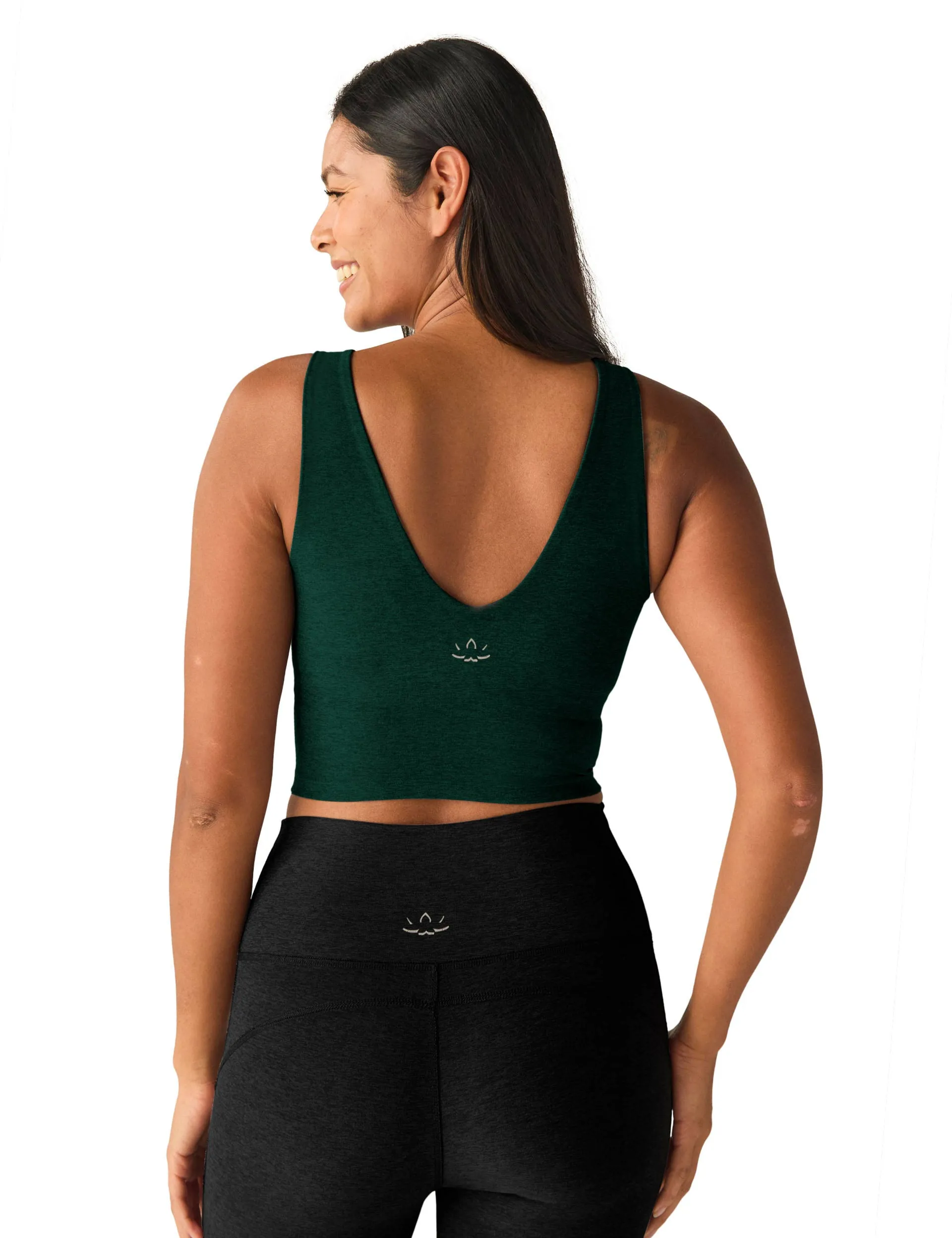 SPACEDYE GOOD DAY CROPPED TANKDARK SPRUCE GREEN HEATHER