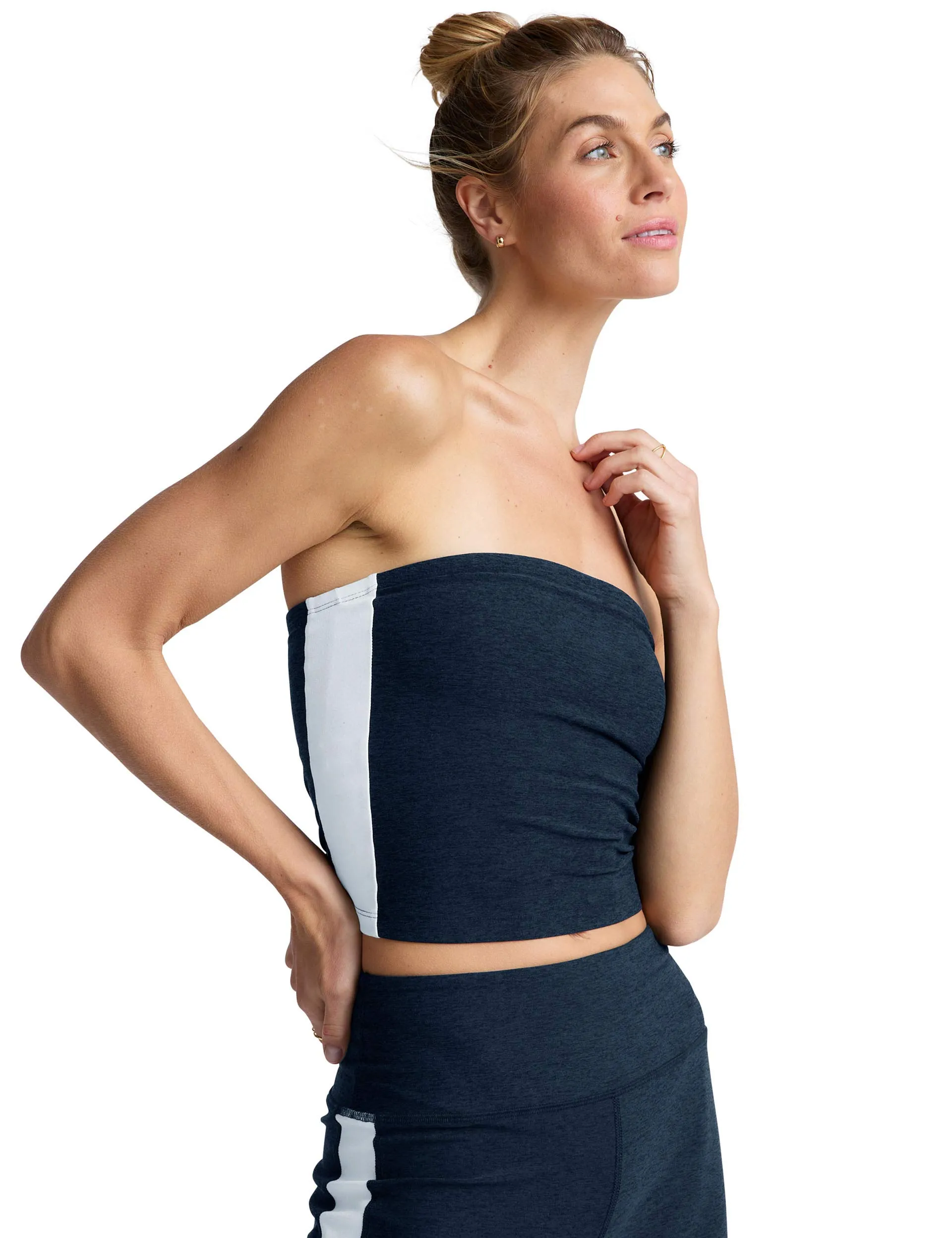 Spacedye Strapless Stripe Top - Nocturnal Navy/Cloud White
