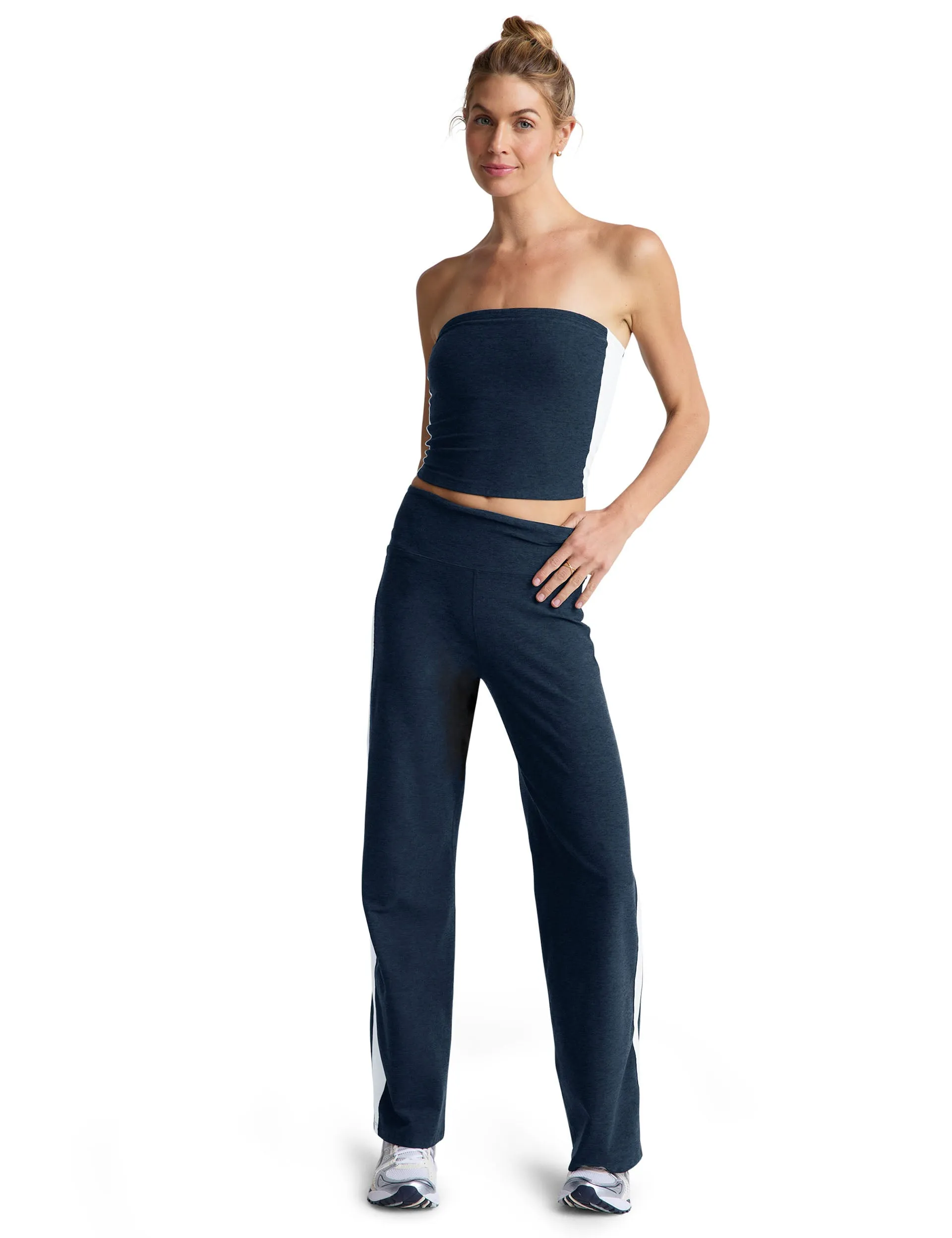 Spacedye Strapless Stripe Top - Nocturnal Navy/Cloud White