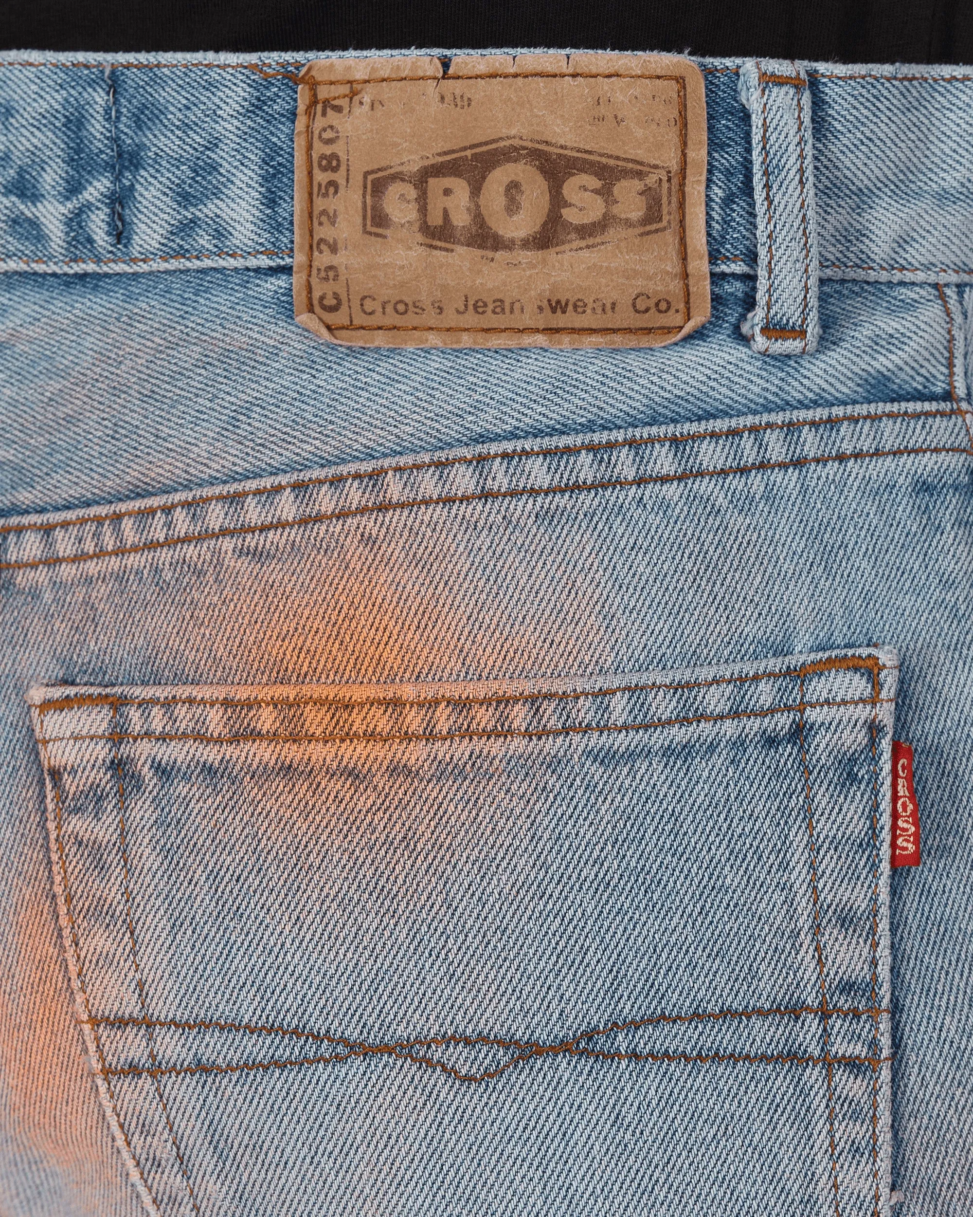 Spray Painted Vintage Denim Pants Blue
