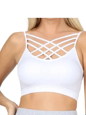 Strappy Seamless Bralette In White