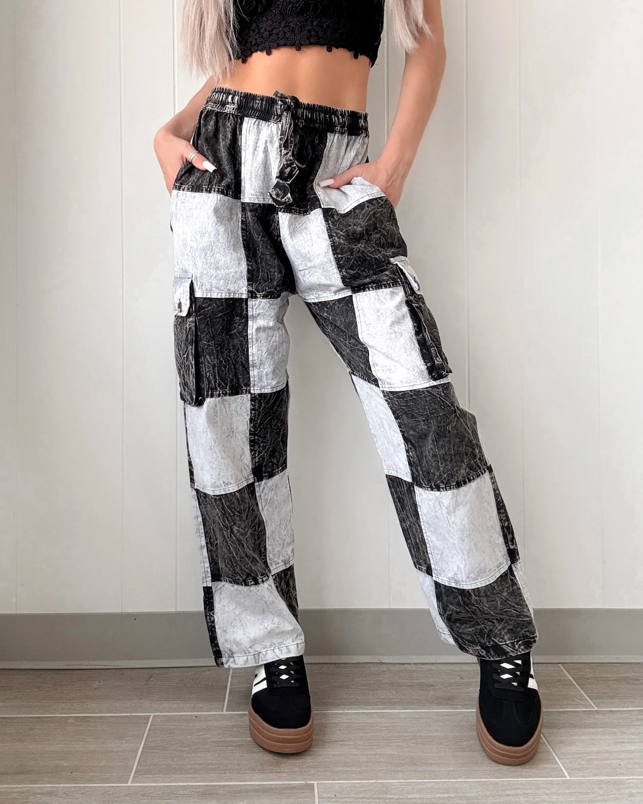 Street Sweetheart Checkered Cargo Pants