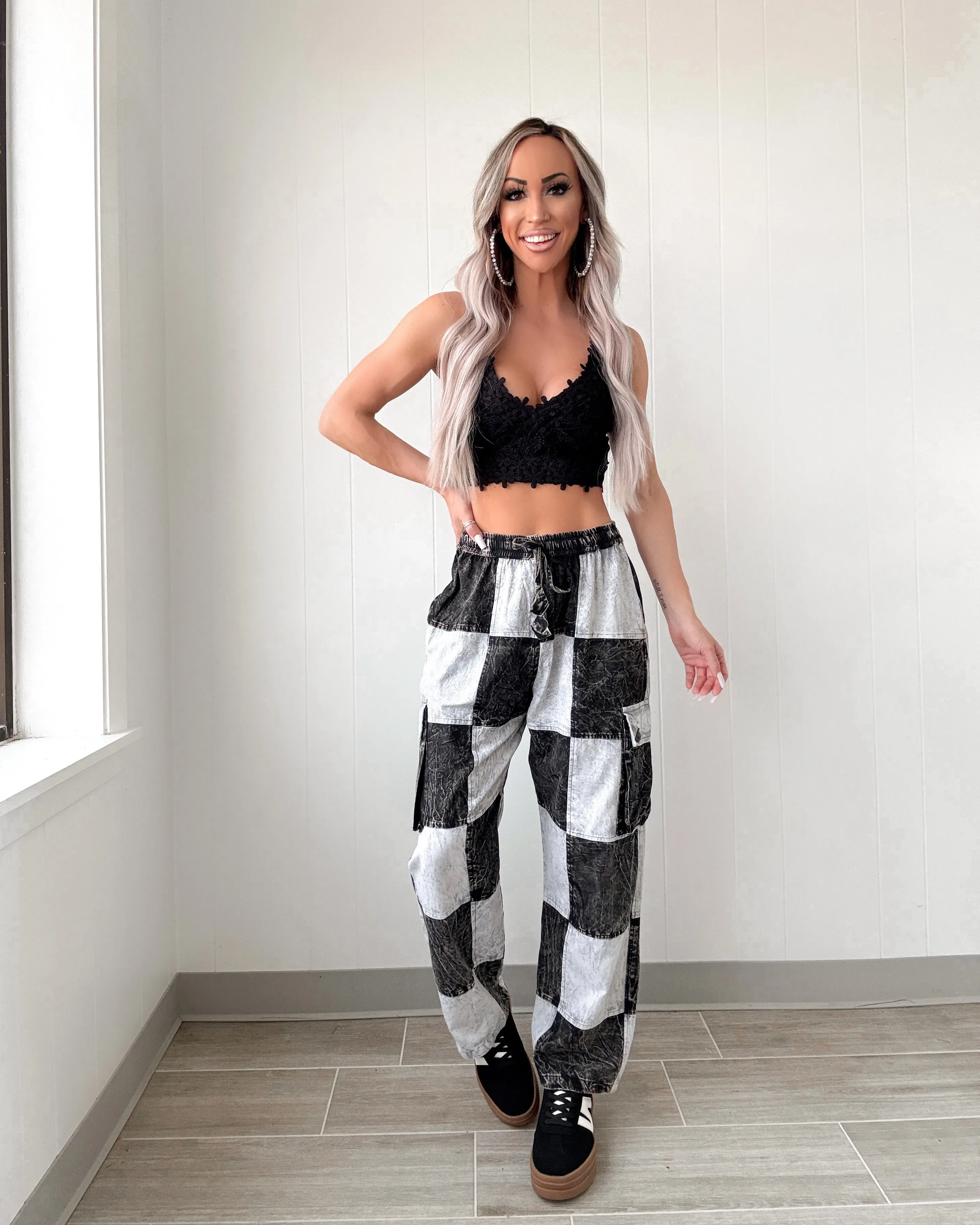 Street Sweetheart Checkered Cargo Pants