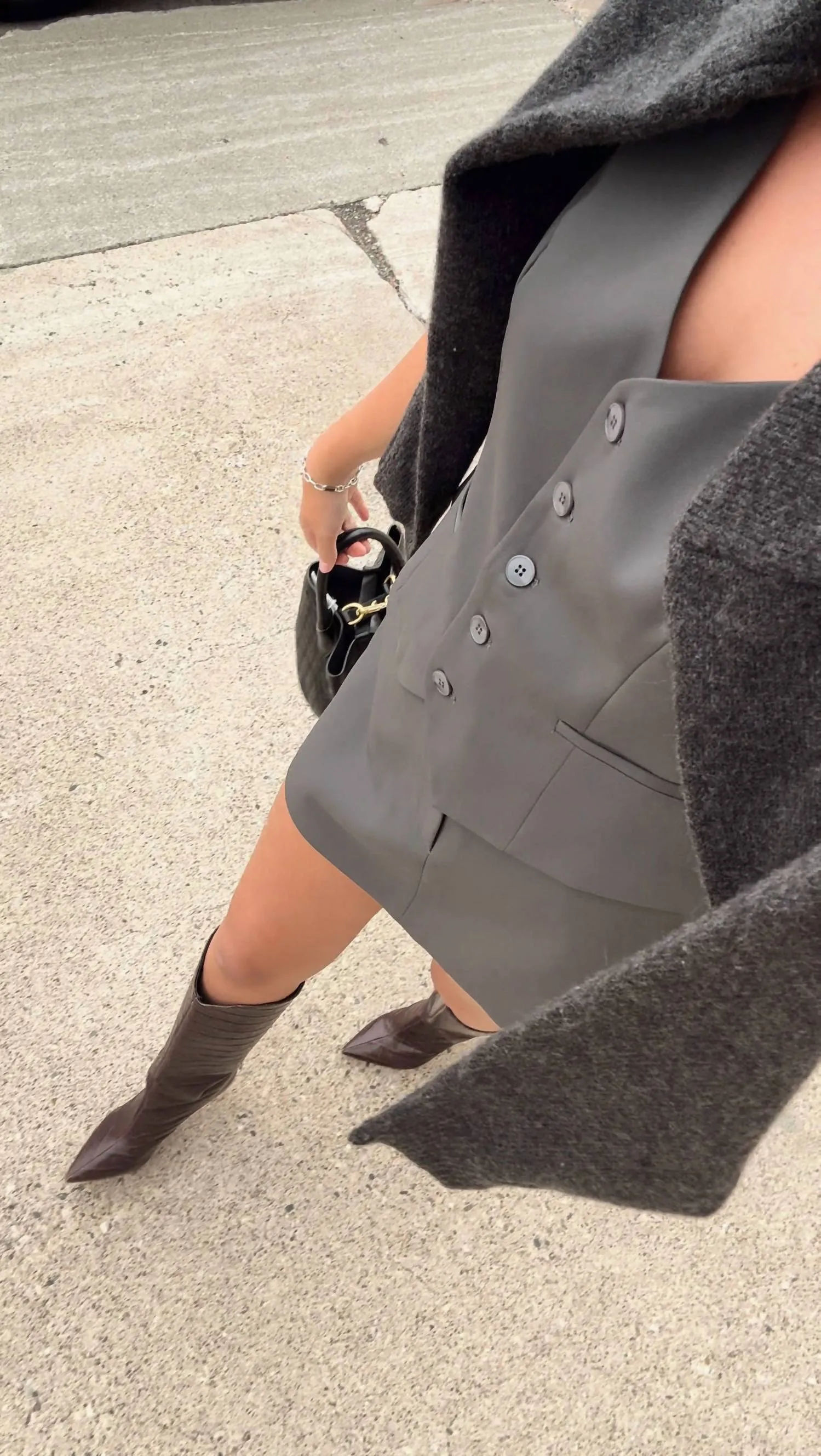 Suiting Buttoned Vest In Gray