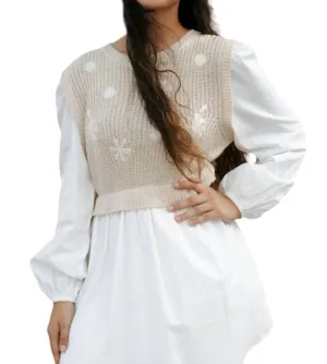 Sweater Vest Dress In Ivory