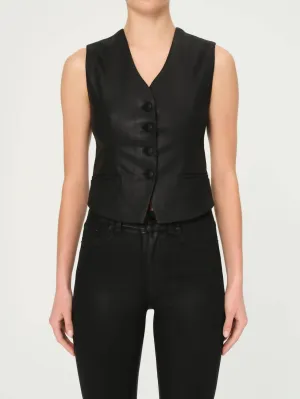 Tailored Vest In Black Coated