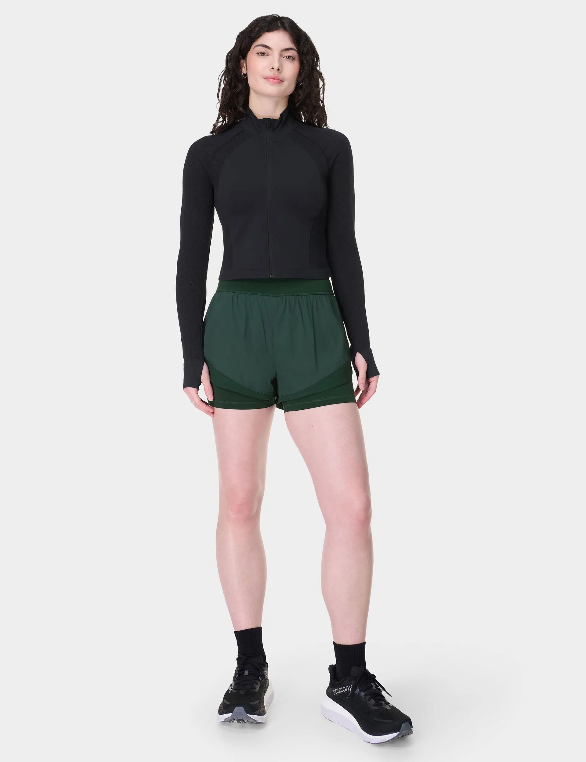 Tempo Run Shorts - Cedar Green