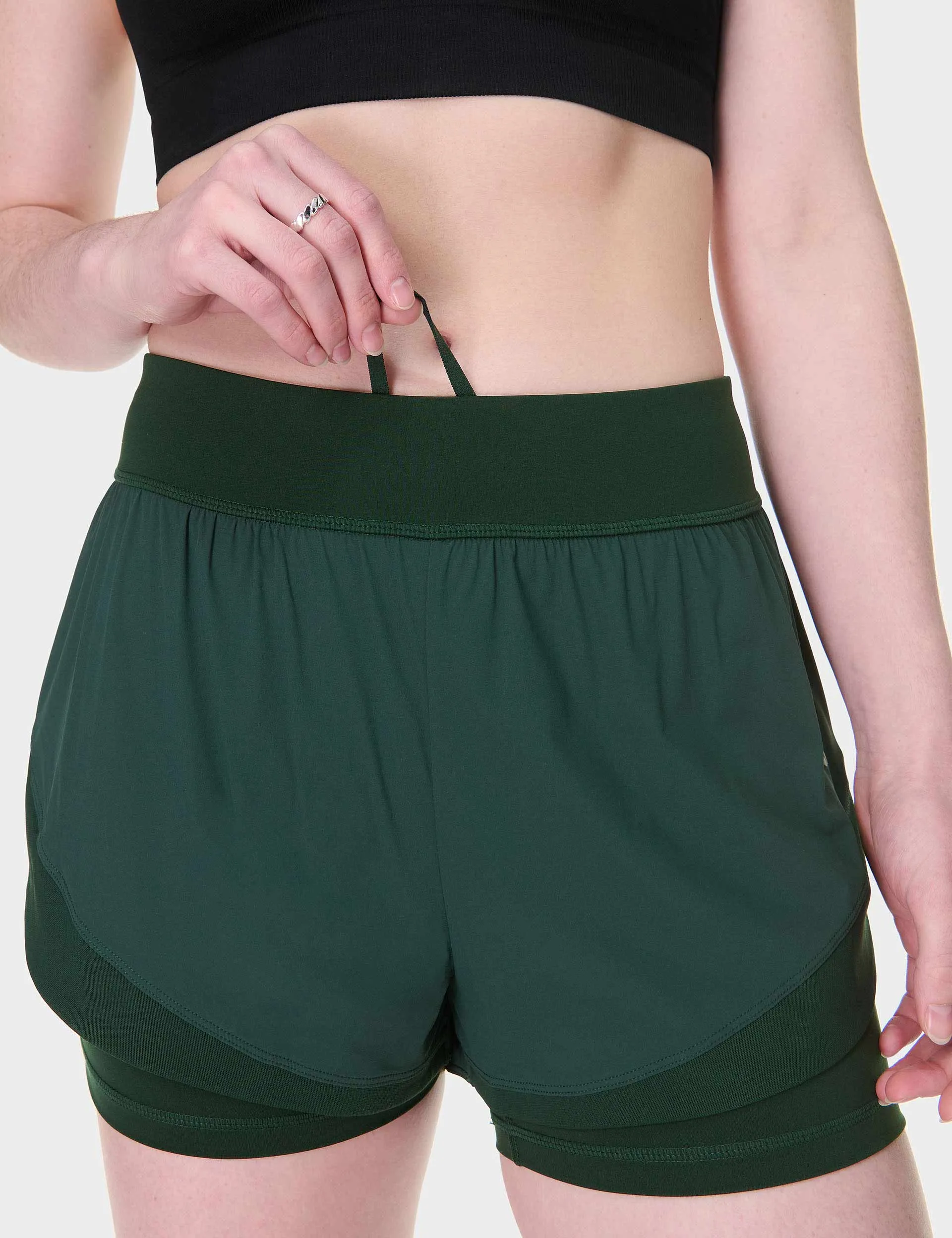 Tempo Run Shorts - Cedar Green