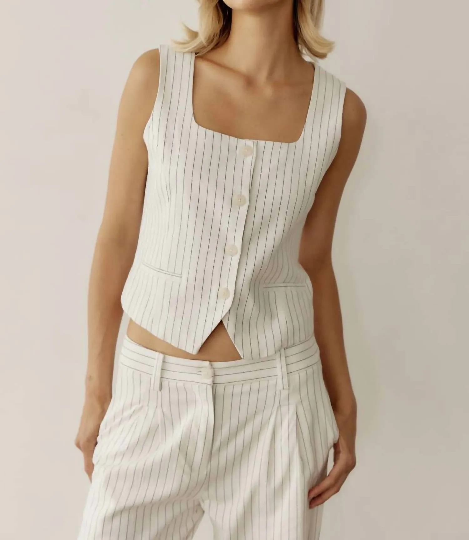 The Frances Vest In White