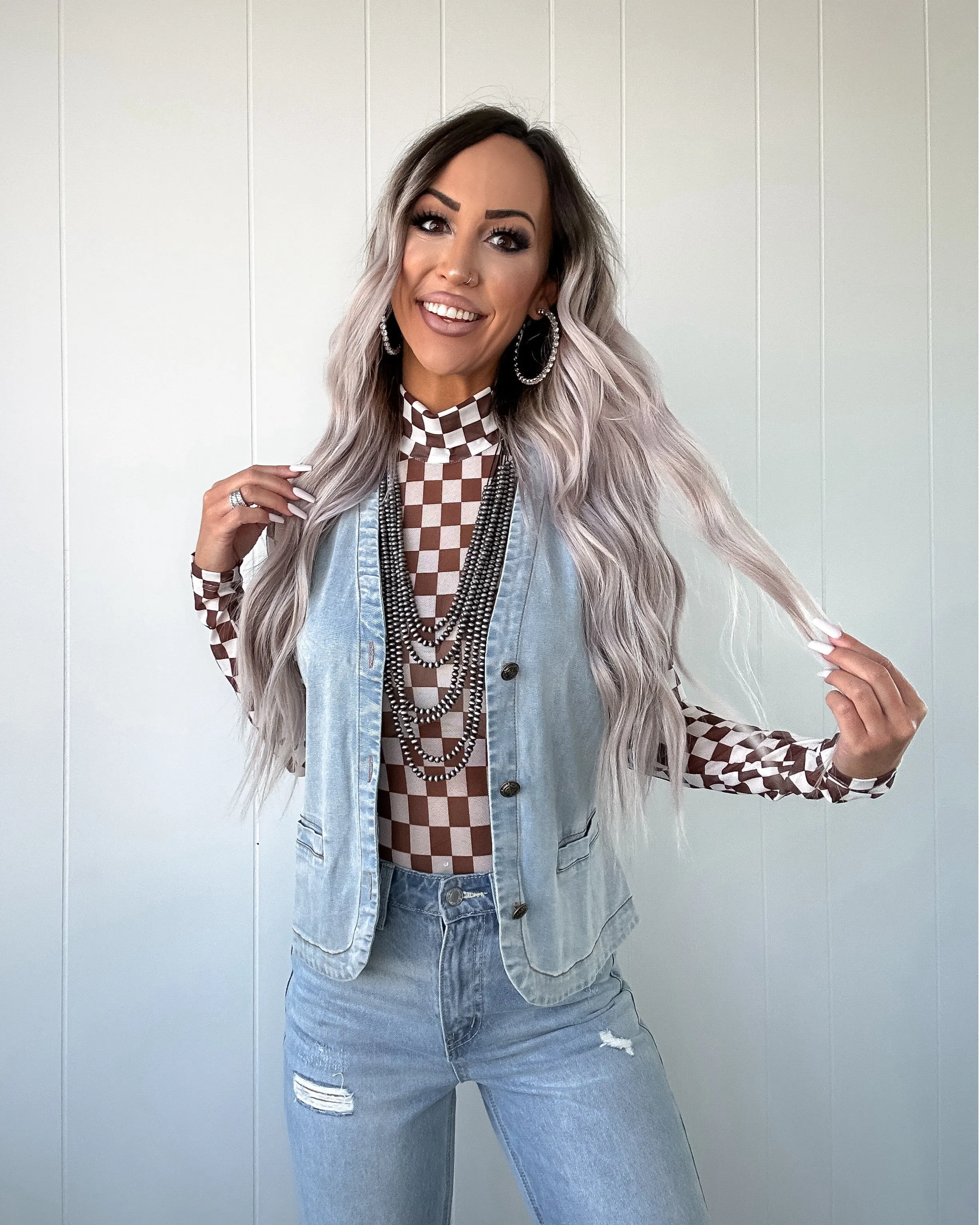 Took My Time Tencel Denim Vest - Blue