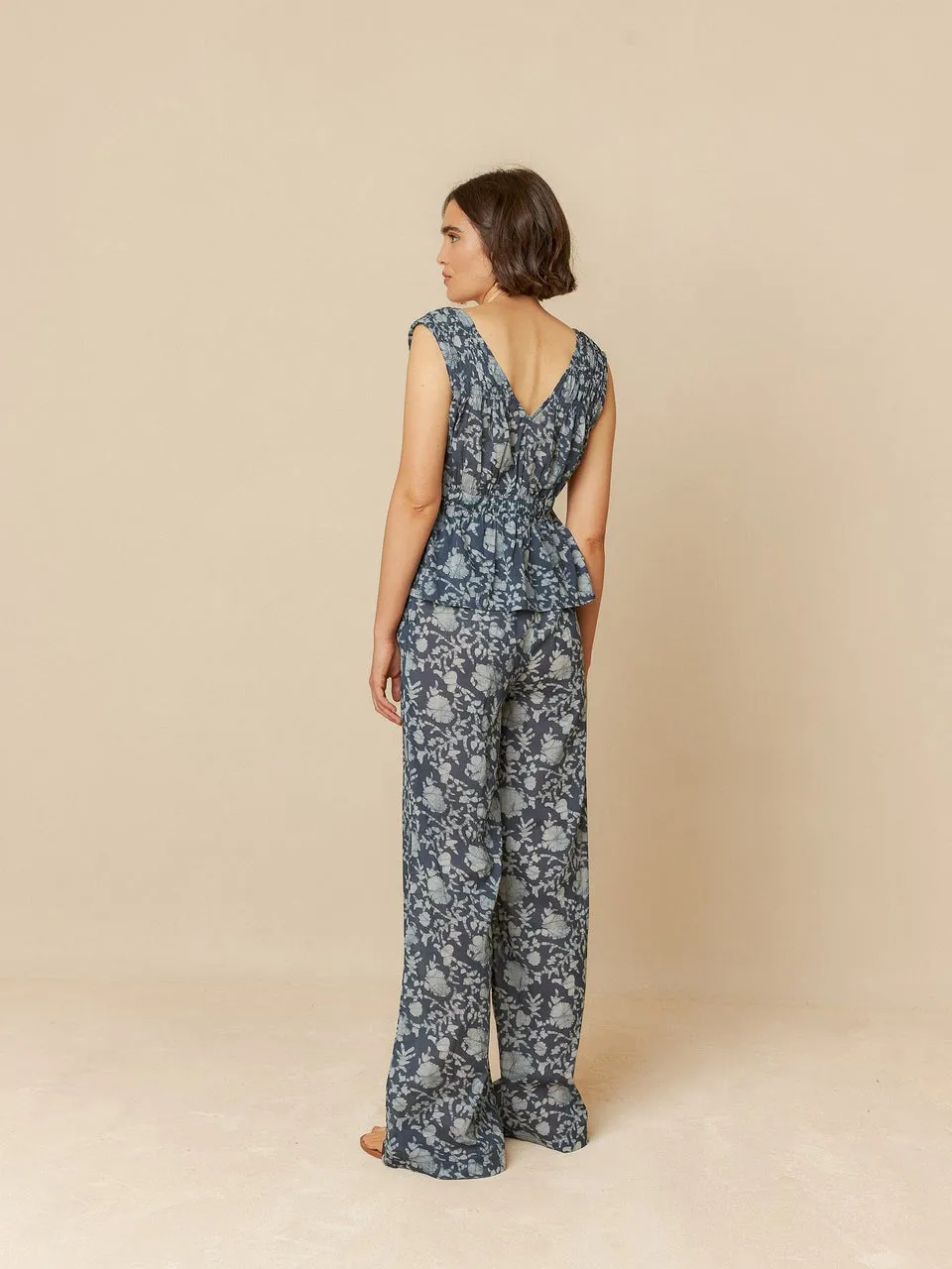 Top With Elastic Det Mc182 Indigo