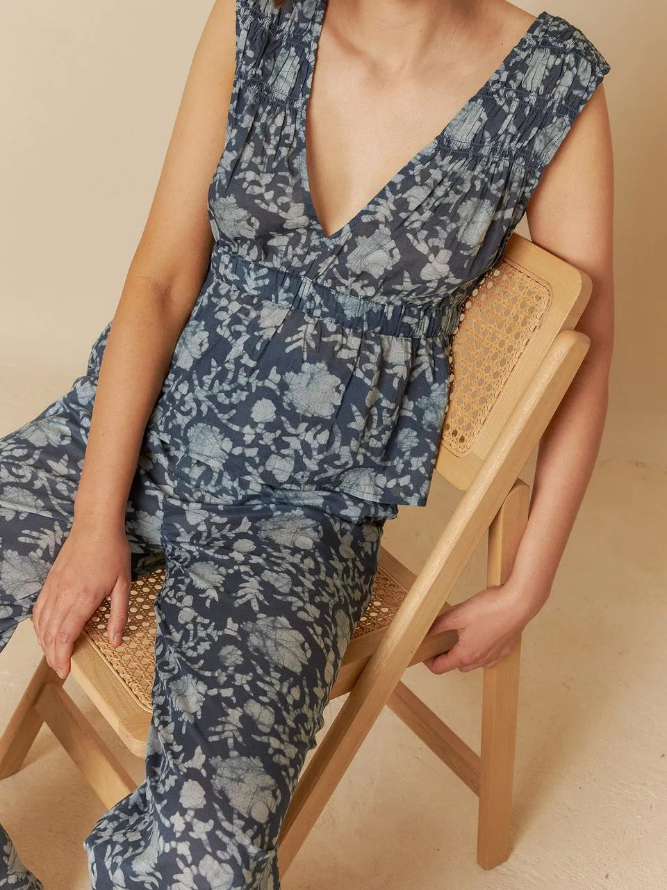 Top With Elastic Det Mc182 Indigo