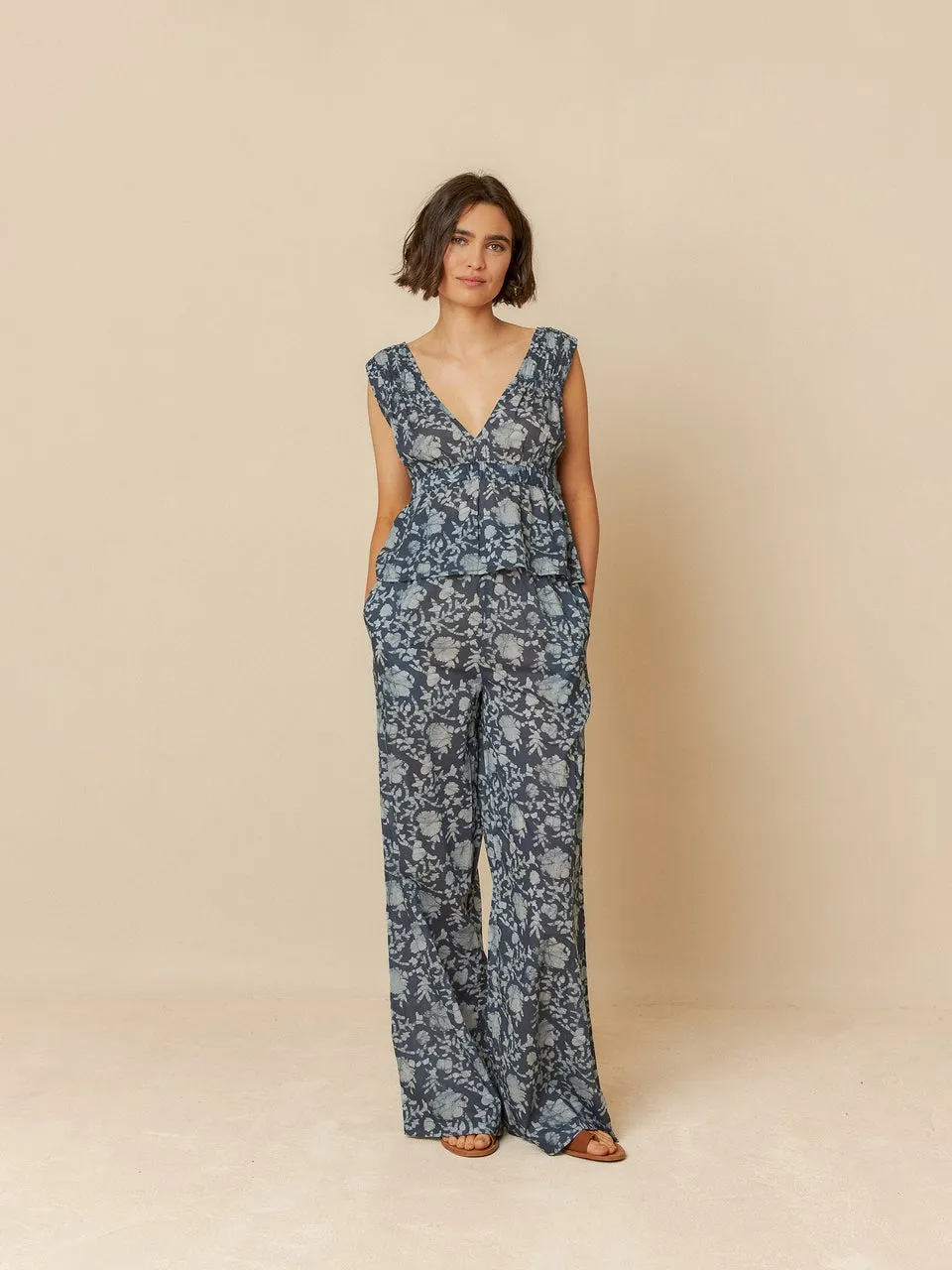 Top With Elastic Det Mc182 Indigo