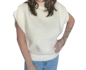 Turtleneck Sweater Top In Cream