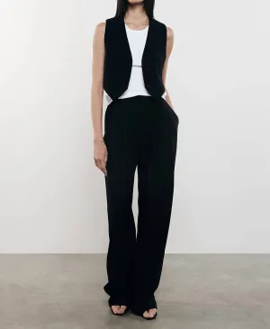 Twill Vest In Black