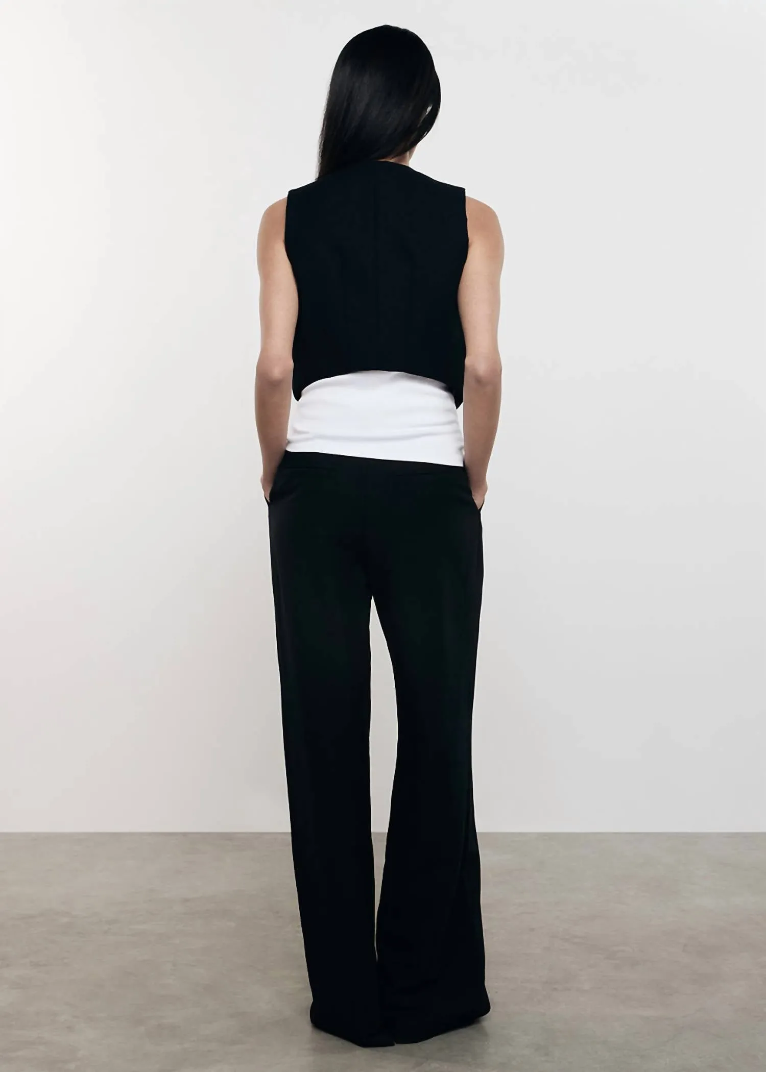Twill Vest In Black