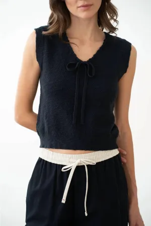 V-Neck Knit Vest In Navy