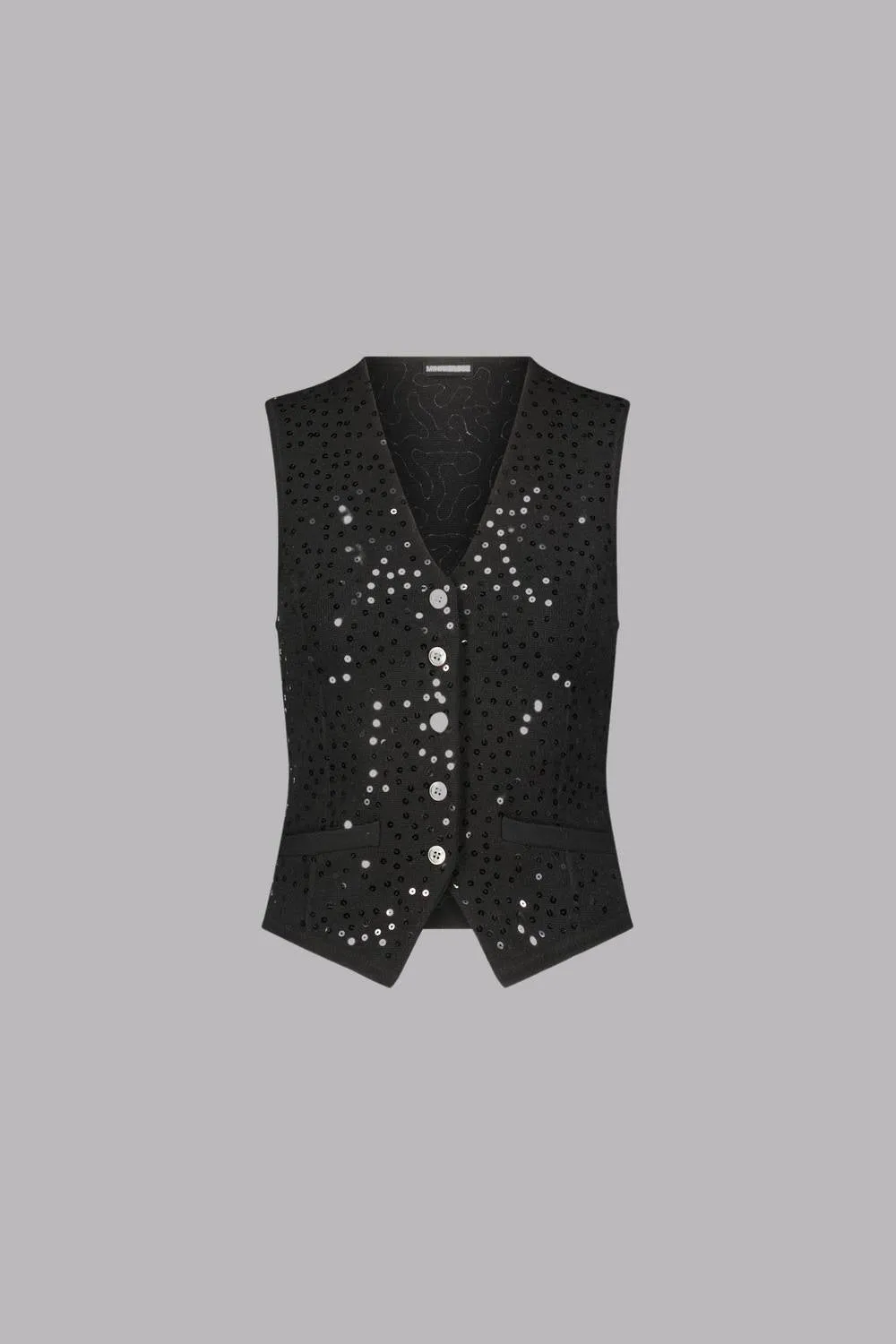 Viscose Sequin Vest In Black