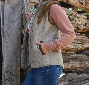 Vista Quilted Vest In Dark Khaki